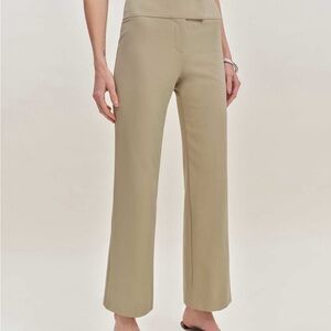 Reformation Palmer Cropped Knit Pants in Khaki